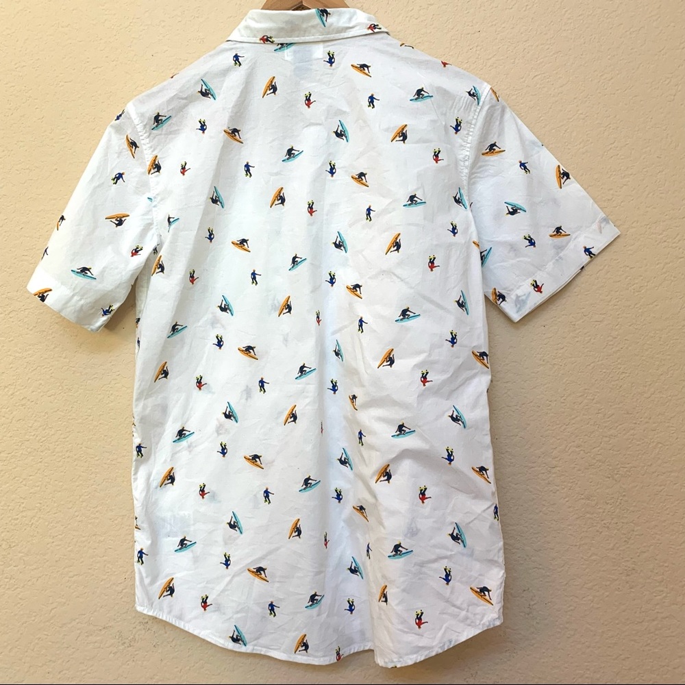 ✅ Old Navy Boys White Surf Skateboard Print Polo B19/9 - Picture 3 of 10